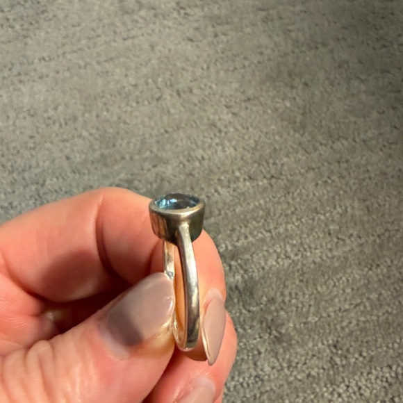 Sterling Silver Genuine Blue Topaz Ring - Picture 2 of 3